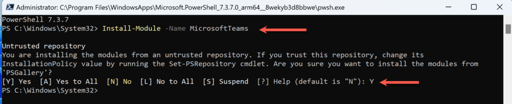 Untrusted repository warning