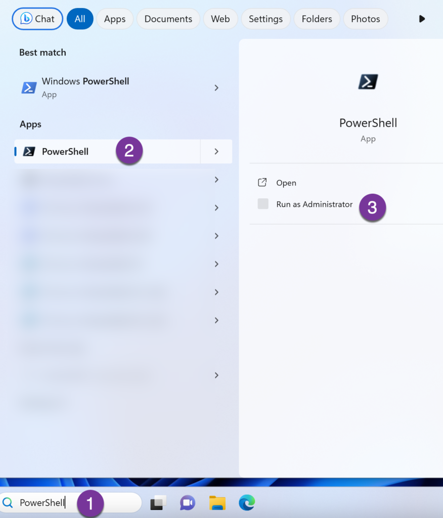 PS 7 with Run As Administrator mode
