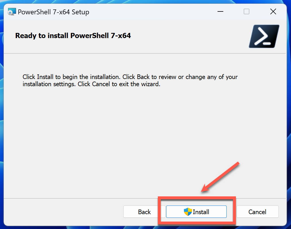 PS MSI setup wizard install